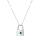 Padlock Birthstone Necklace - Silver / May - Necklaces