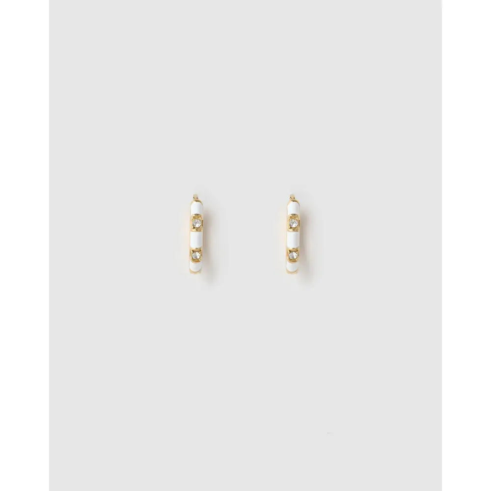 Papaya Enamel Huggie Earrings - Earrings