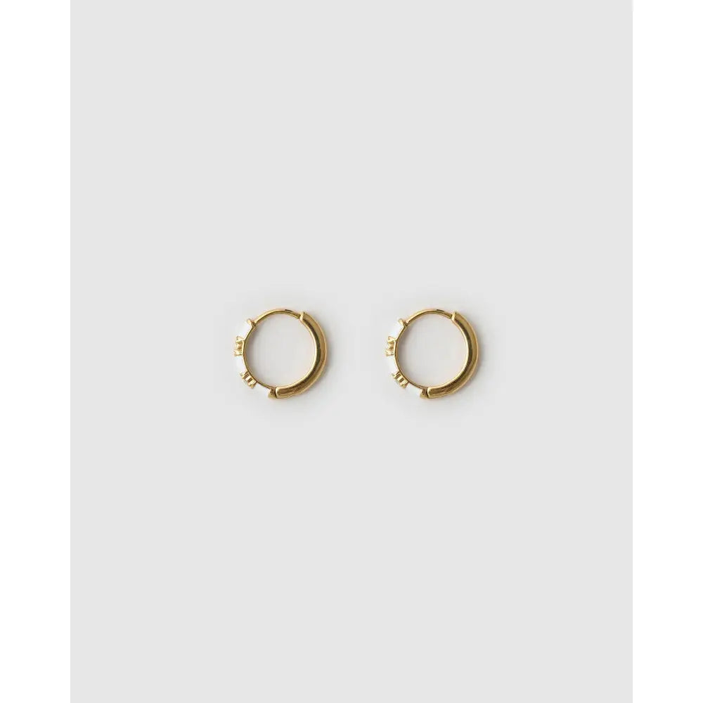 Papaya Enamel Huggie Earrings - Earrings