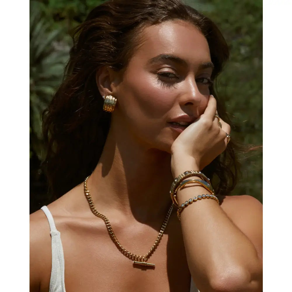 Pascale Mother Of Pearl Gold Necklace - Necklaces