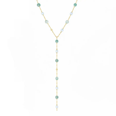 Pastel Lariat Necklace - Gold - Necklaces