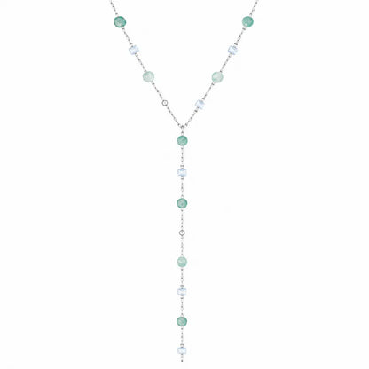 Pastel Lariat Necklace - Silver - Necklaces