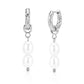 Pearl Hoop Earrings - Silver - Earrings