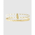 Pearl Initial Bracelet Stack - A - Bracelets