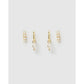 Pearl Party Gold Earring Stack - Earrings