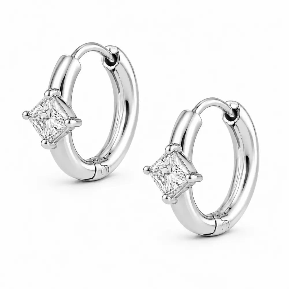Pennie Hoop Earrings - Silver - Earrings