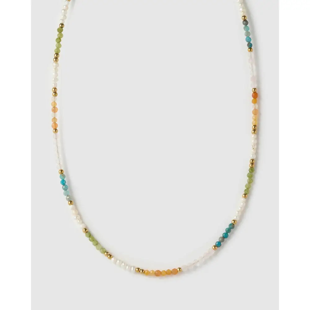 Piper Gemstone Gold Necklace - Necklaces