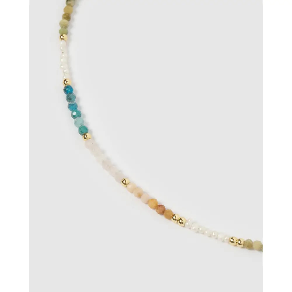 Piper Gemstone Gold Necklace - Necklaces