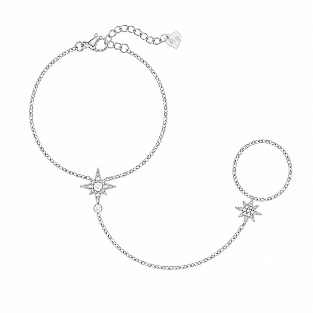 Poppy Hand Chain Bracelet - Silver - Bracelets