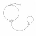 Poppy Hand Chain Bracelet - Silver - Bracelets