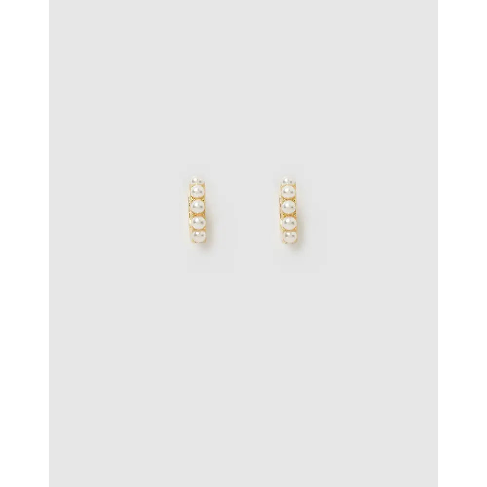 Presley Pearl Huggie Earrings - Earrings