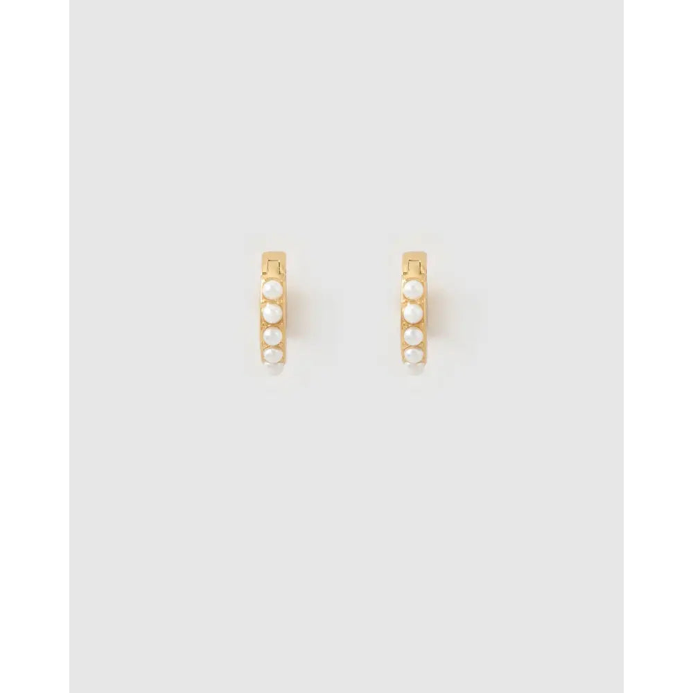 Presley Pearl Huggie Earrings - Earrings