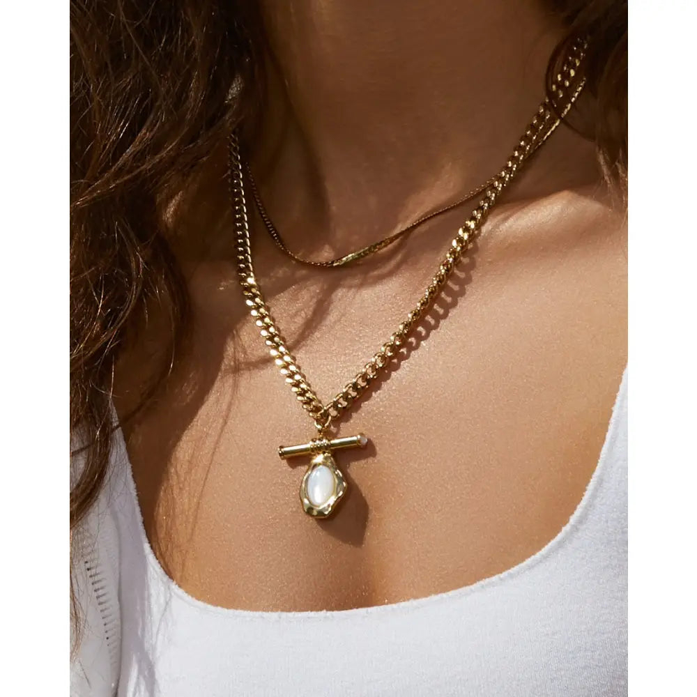 Rafaella Mother Of Pearl Gold Necklace - Necklaces