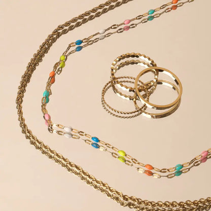 Rainbow Dainty Choker - 14K Gold - Necklaces