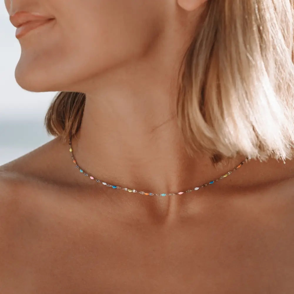 Rainbow Dainty Choker - Necklaces