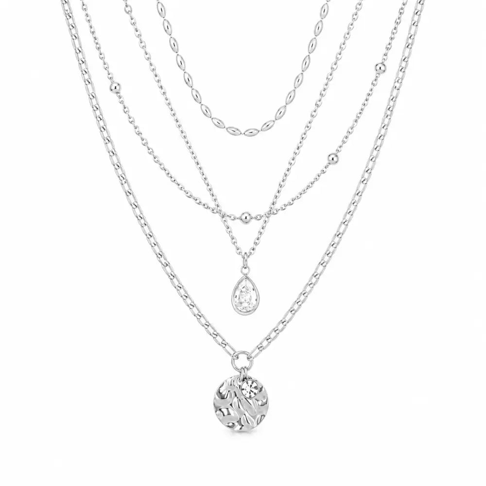 Rhodes Layered Necklace - Silver - Necklaces