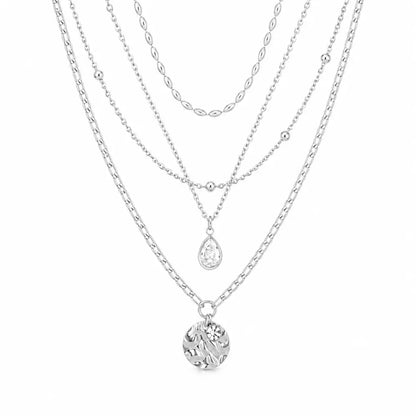 Rhodes Layered Necklace - Silver - Necklaces