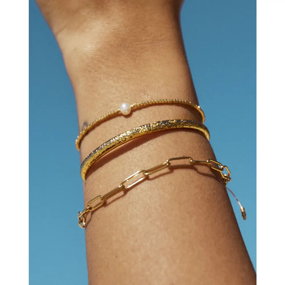 River Pearl Gold Bracelet - Gold - Bracelets