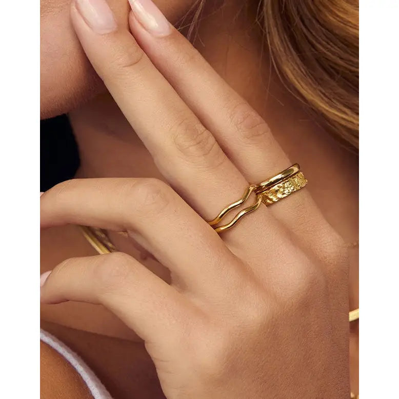 Rocco Double Gold Ring Stack - Rings