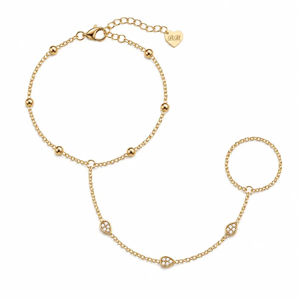 Rosalie Hand Chain Bracelet - Gold - Bracelets