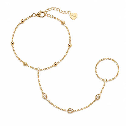 Rosalie Hand Chain Bracelet - Gold - Bracelets