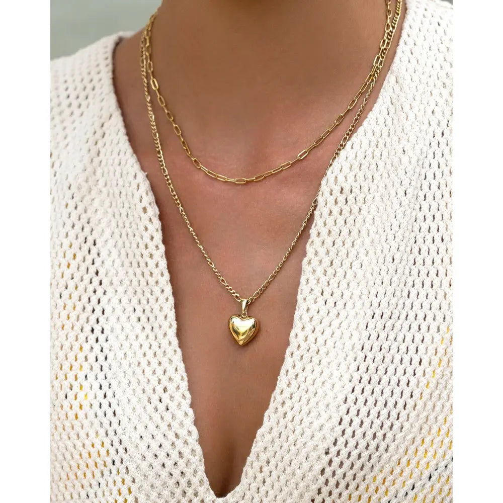 Rose Heart Necklace - Necklaces