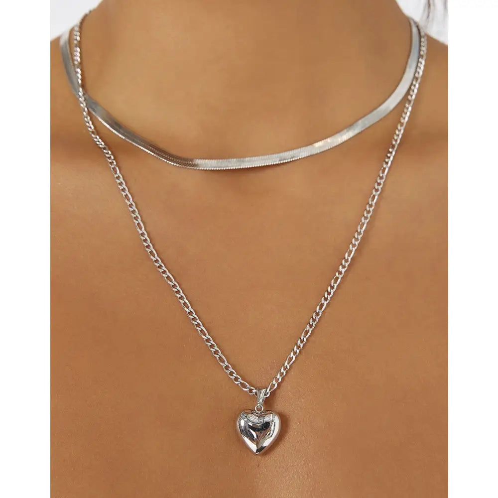Rose Heart Necklace - Necklaces