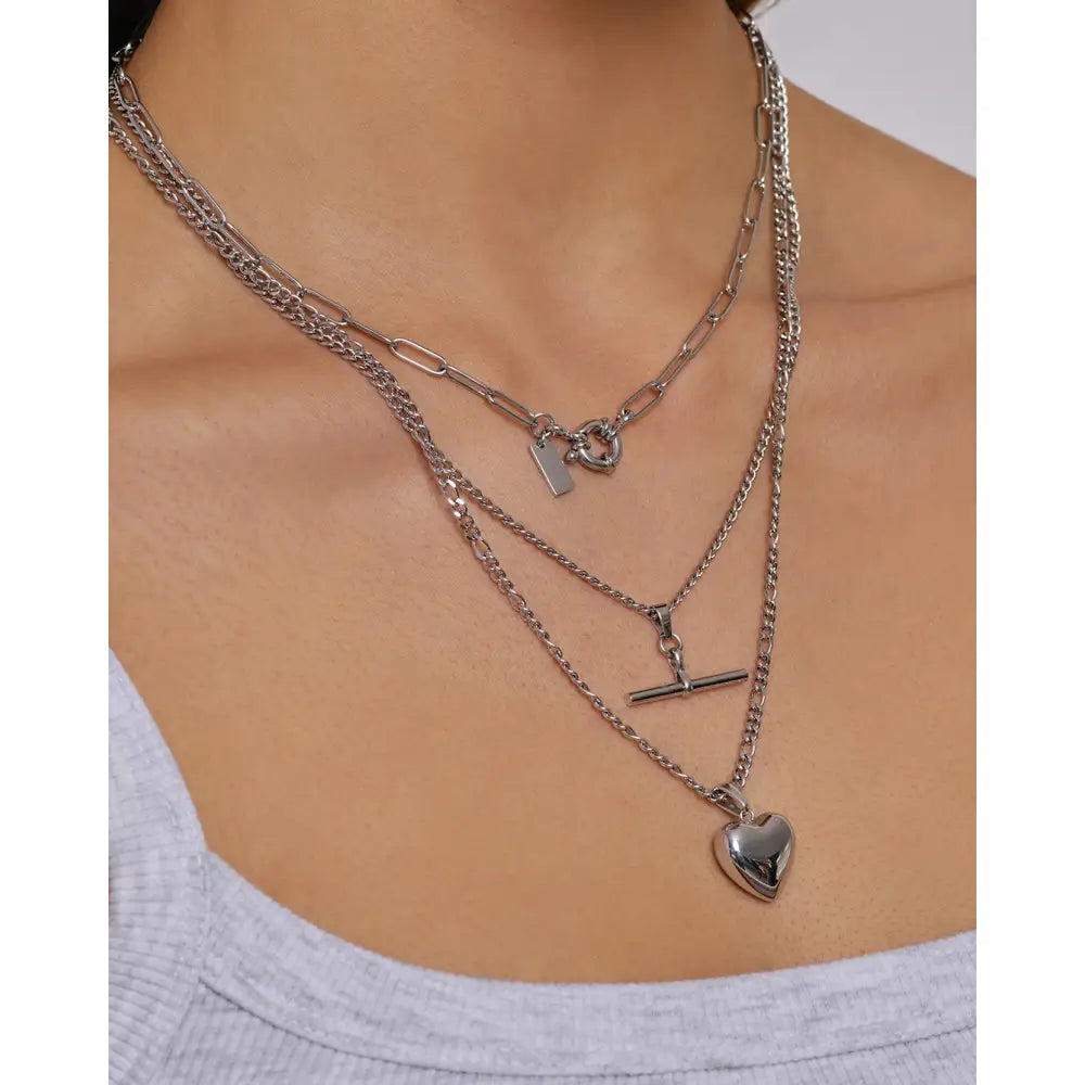 Rose Heart Necklace - Necklaces