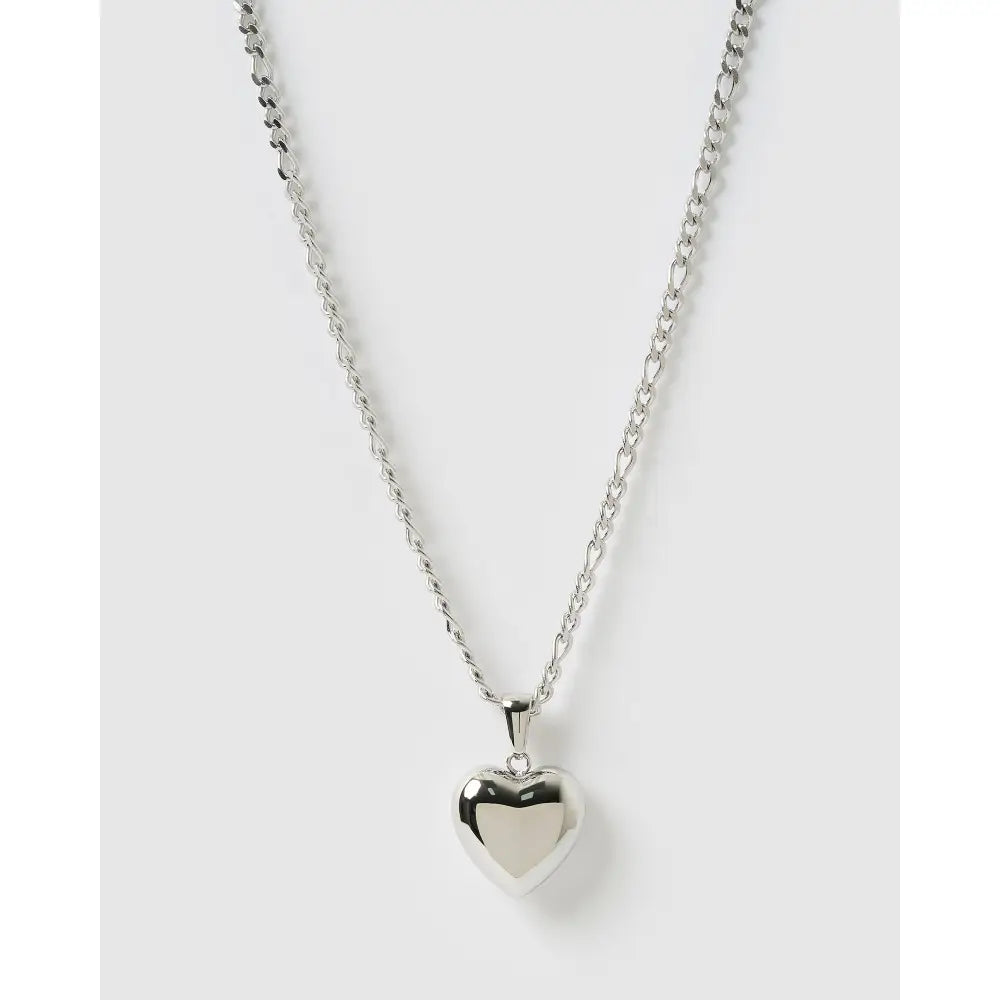Rose Heart Necklace - Silver - Necklaces