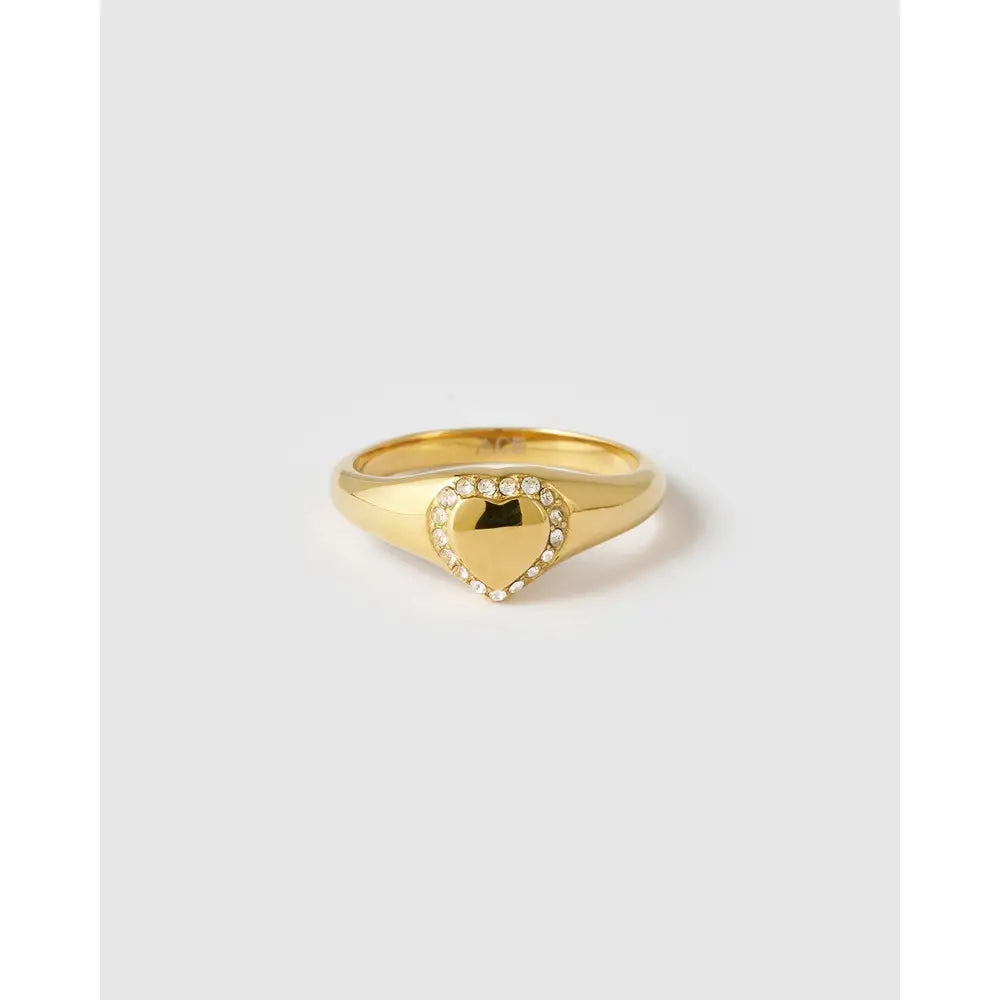 Rosie Gold Heart Ring with Stones - Rings