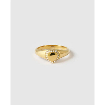 Rosie Gold Heart Ring with Stones - Rings