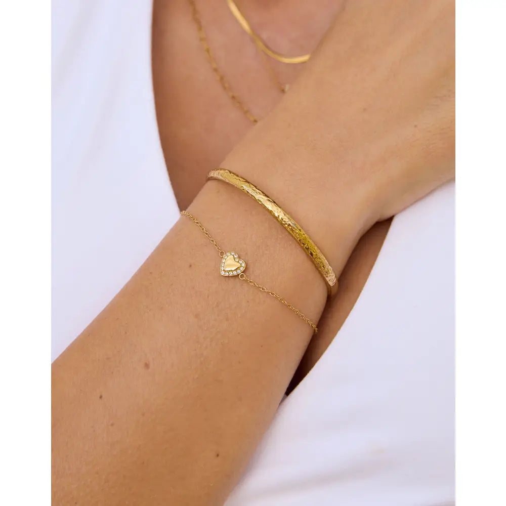 Rosie Heart Gold Bracelet - Gold - Bracelets