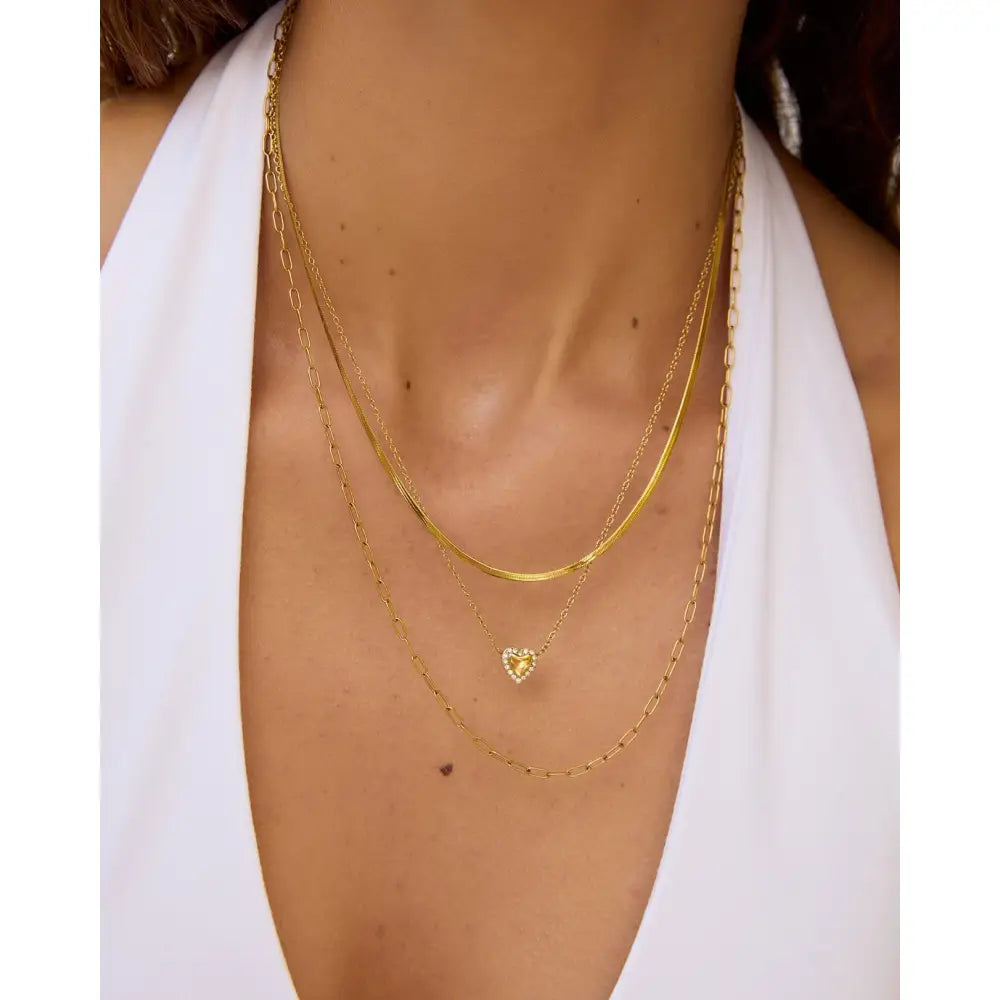 Rosie Heart Gold Necklace - Necklaces