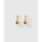 Ruby Red Heart Gold Huggie Earrings - Earrings