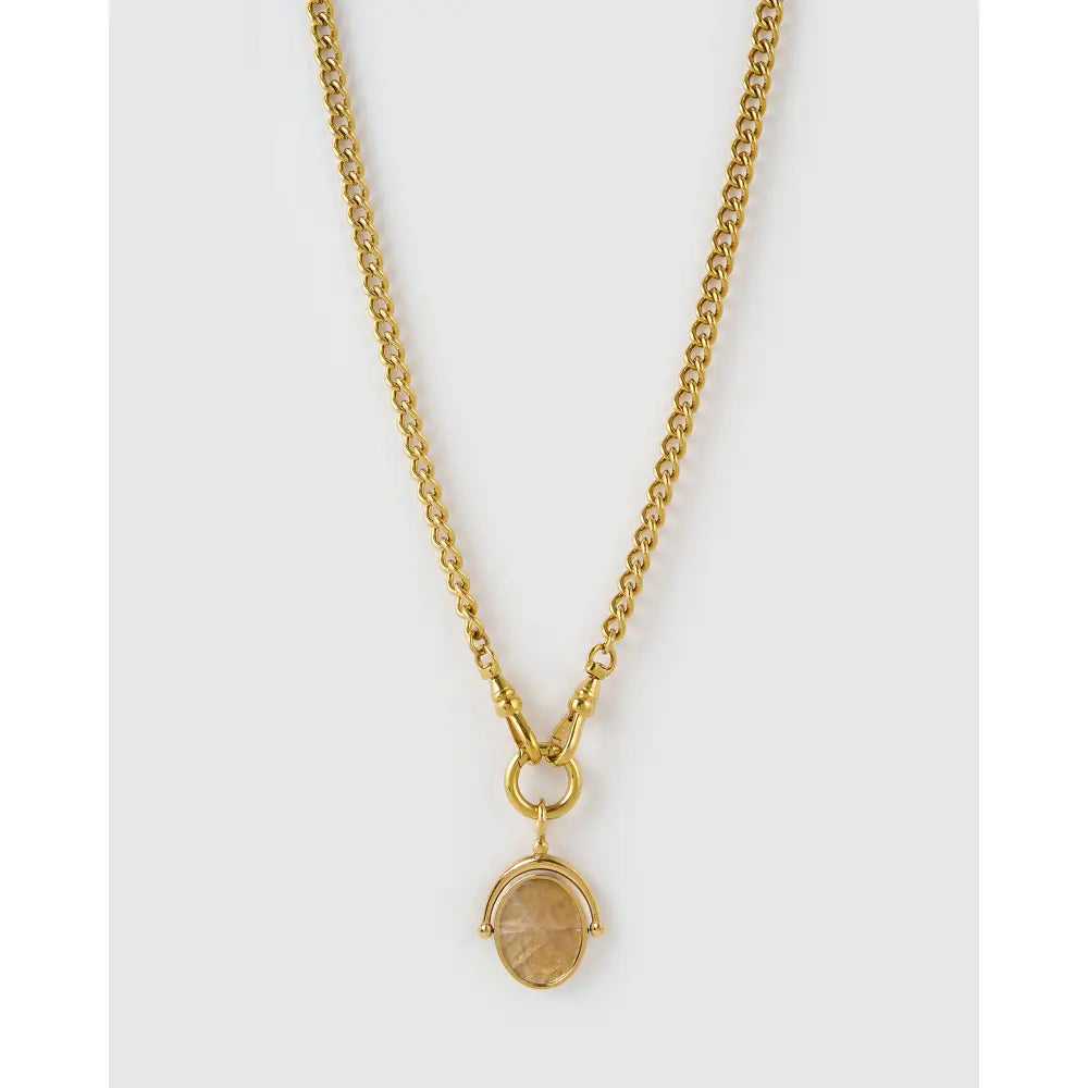 Sabine Spinner Charm Gold Necklace - Necklaces