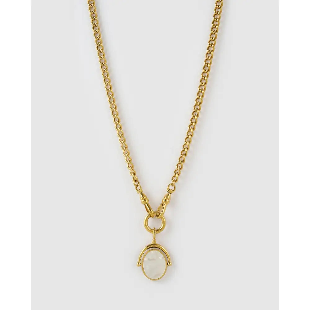 Sabine Spinner Charm Gold Necklace - Necklaces