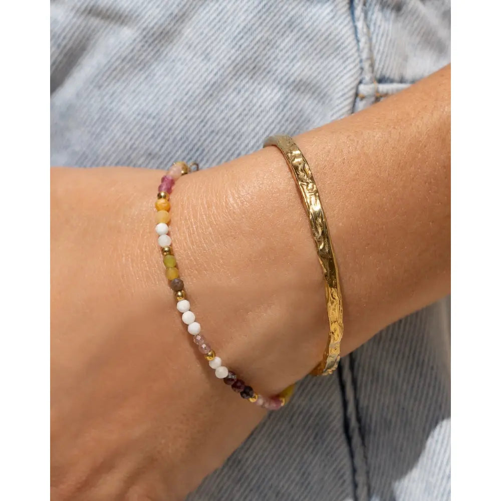 Saffron Gemstone Gold Bracelet - Bracelets