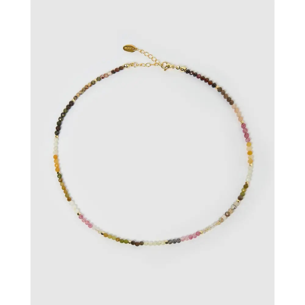 Saffron Gemstone Gold Necklace - Necklaces