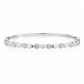 Santana Hinged Bangle - Silver / Small - Bracelets