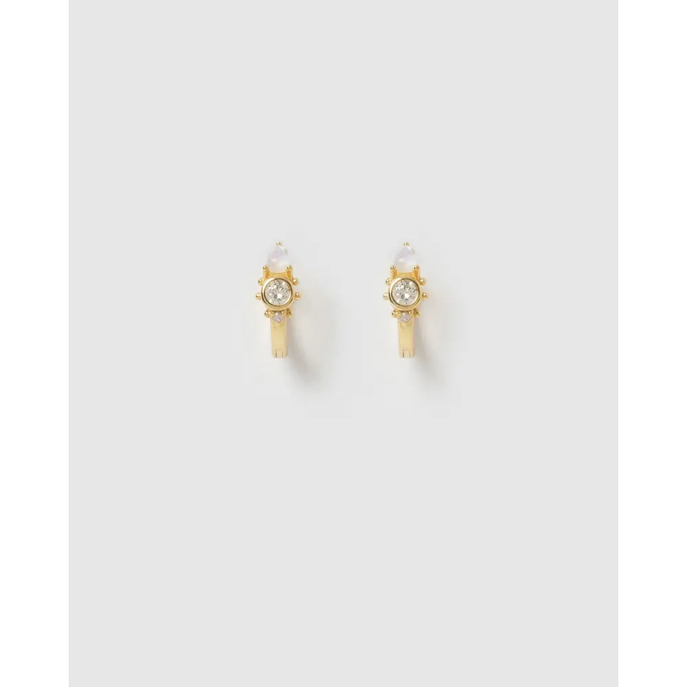 Santino Stone Gold Huggie Earrings - Earrings