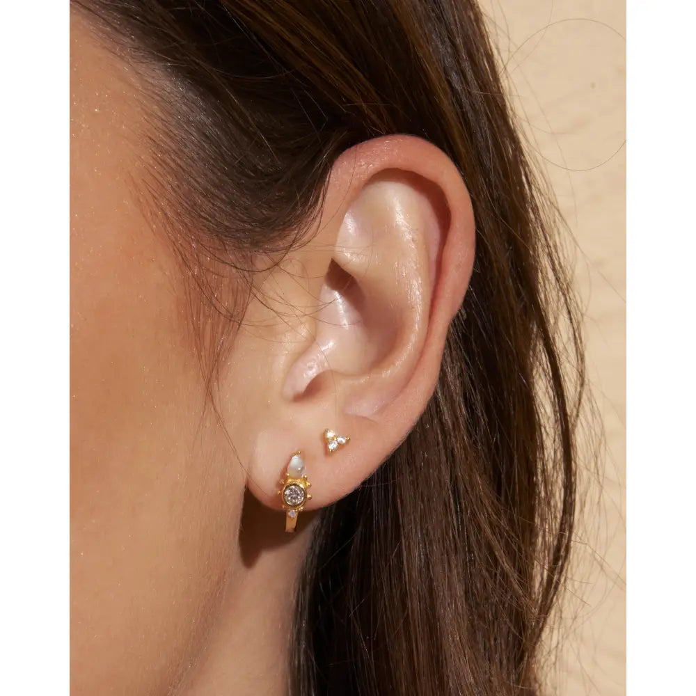 Santino Stone Gold Huggie Earrings - Earrings