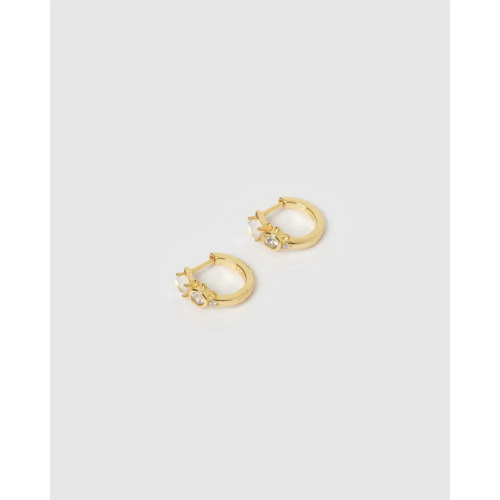 Santino Stone Gold Huggie Earrings - Earrings