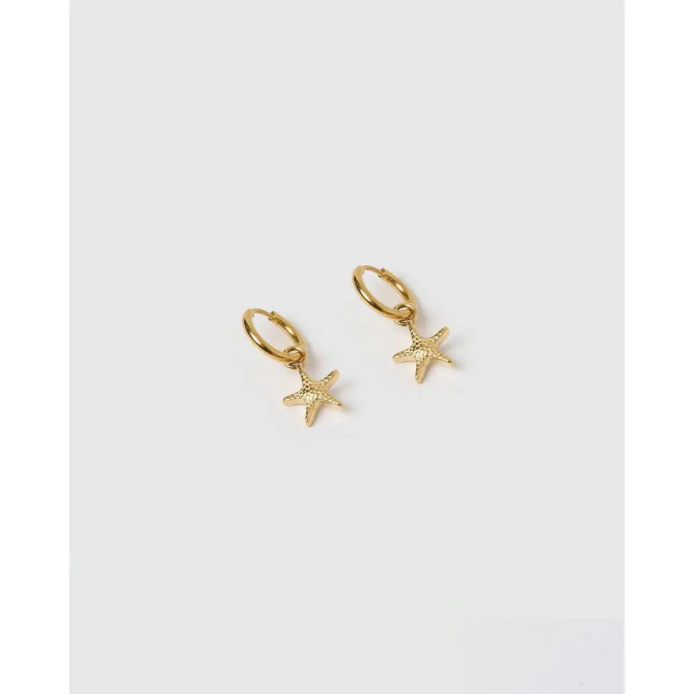 Sea Star Gold Huggie Earrings - Earrings