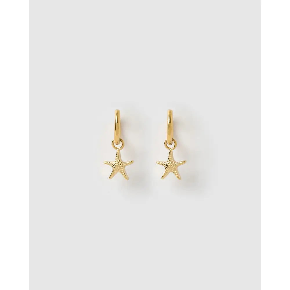 Sea Star Gold Huggie Earrings - Earrings