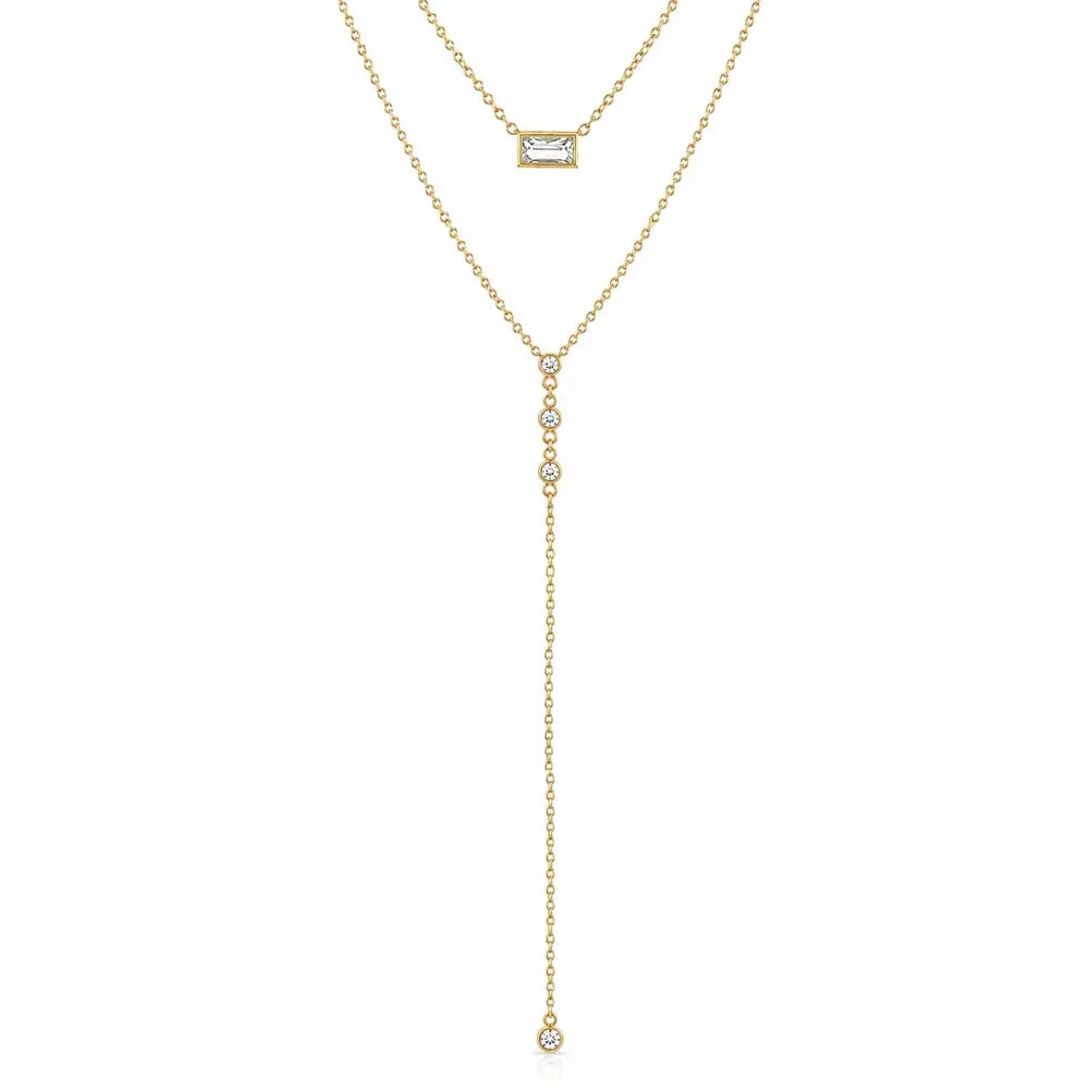 Serendipity Layered Lariat Necklace - Gold - Necklaces