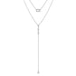 Serendipity Layered Lariat Necklace - Silver - Necklaces