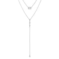 Serendipity Layered Lariat Necklace - Silver - Necklaces
