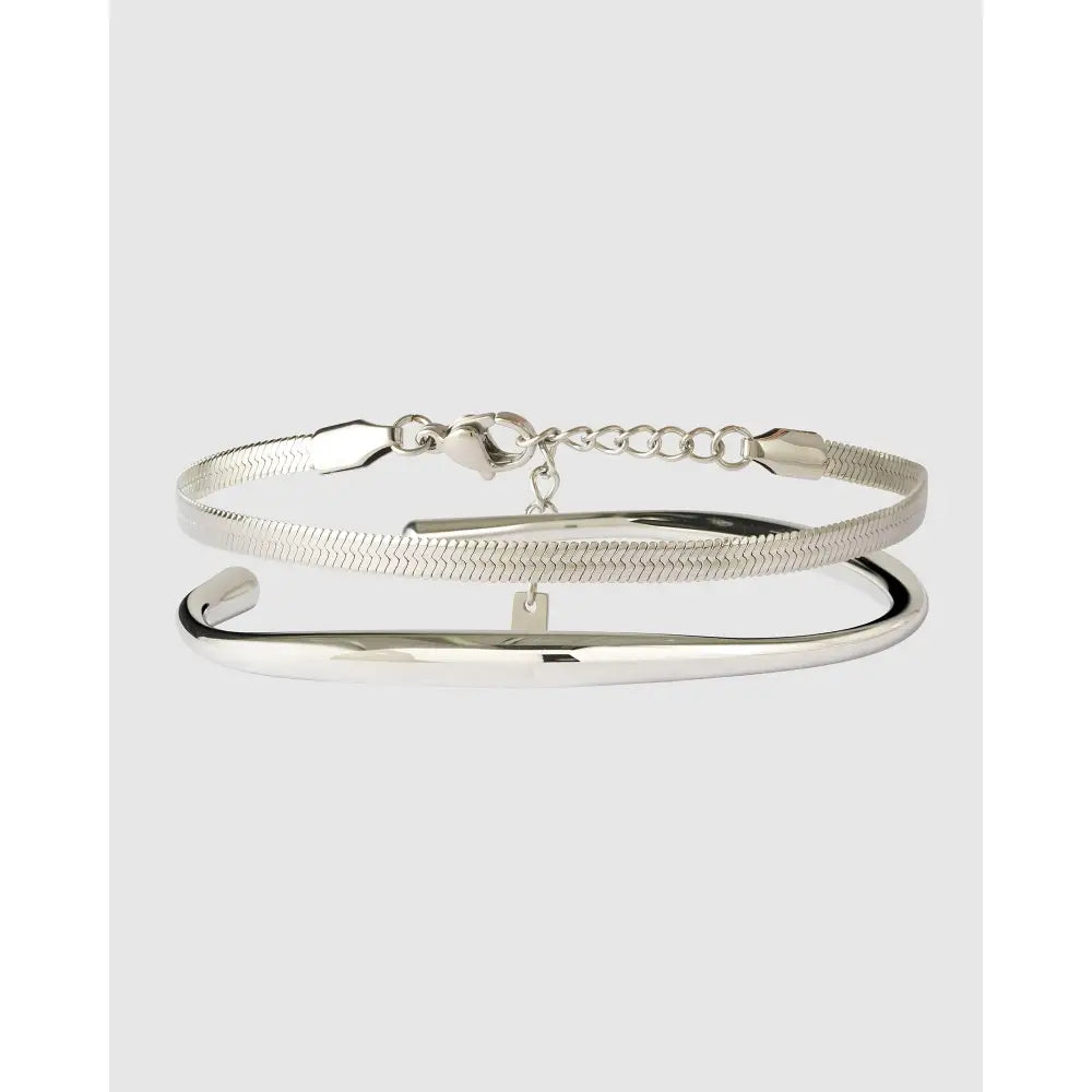Signature Bracelet Stack - Silver - Bracelets