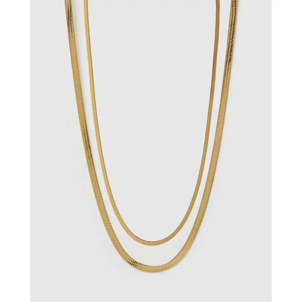 Snake Necklace Stack - Gold - Necklaces