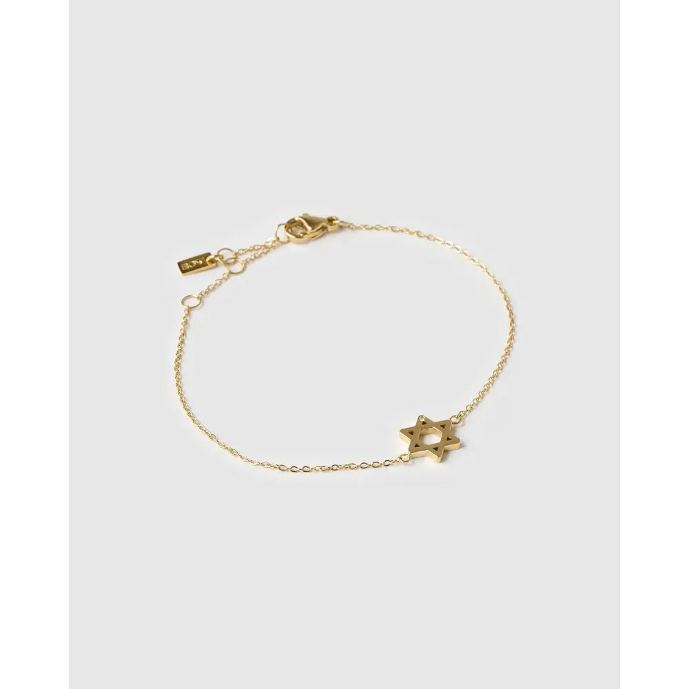 Star Of David Charm Bracelet - Gold - Bracelets